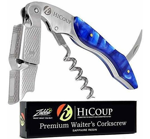 Sacacorchos Profesional De Mango Azul De Acero Inoxidable