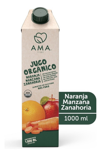 Ama Jugo Naranja Manzana Zanahoria Organico 1lt