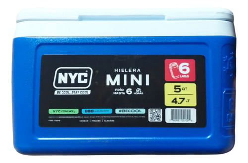 Hielera Mini 5 Qt Termica Portatil 6 Latas 0100 Nyc