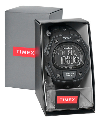 Relógio Timex Ironman Masculino Digital Esportivo Tw5m48600 Cor da correia Preto Cor do bisel Preto Cor do fundo Preto