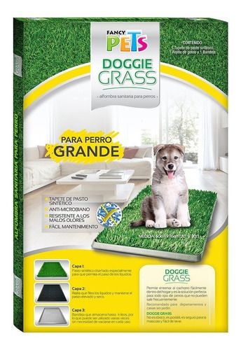 Doggie Grass Tapete Entrenador Grande 50x76cm C/pasto Sintét