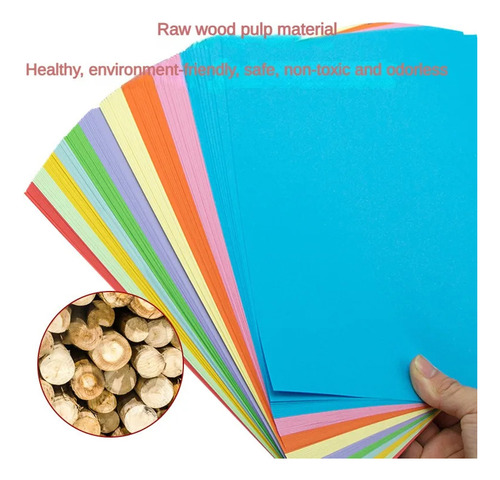 200 Folhas Papel Colorido A4, 10 Cores Diferentes