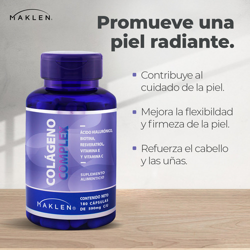 Colágeno Complex | 180 Cápsulas Hair, Skin & Nails | Maklen