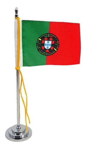Mini Bandeira De Mesa Da Portugal 15 Cm Poliéster