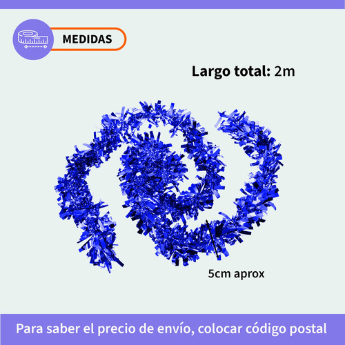 Boa Guirnalda Navideña 2mts Colores Decoración Azul Metalizado