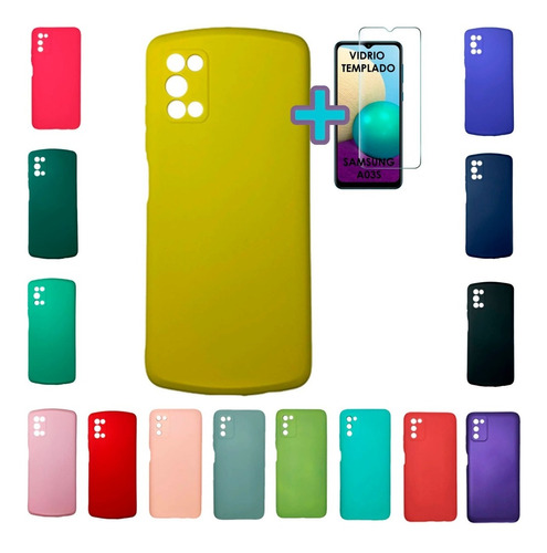 Funda Silicona Protector Samsung Galaxy A03s Y Vidrio