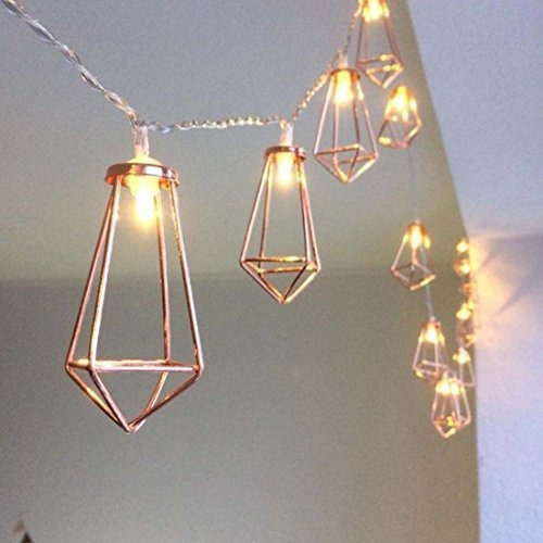 Guirnaldas Luminosas - 5ft 10 Leds Rose Gold Geometric Met