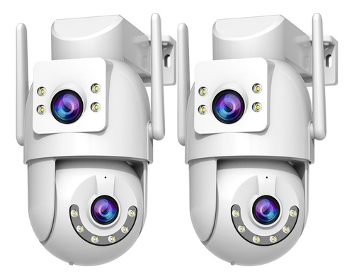 2pcs Cámara De Seguridad Lente Doble Ptz 6mp Wifi Nocturna