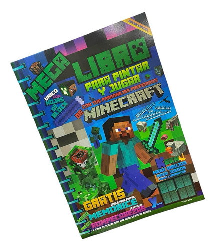 Mega Libro Para Pintar Colorear Y Jugar Minecraft