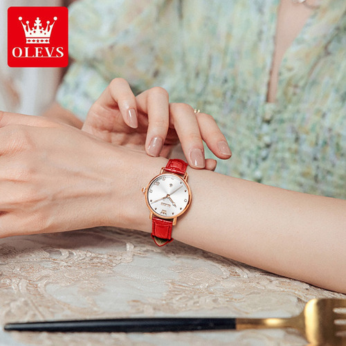 Reloj De Cuarzo Simple Olevs Calendar Diamond