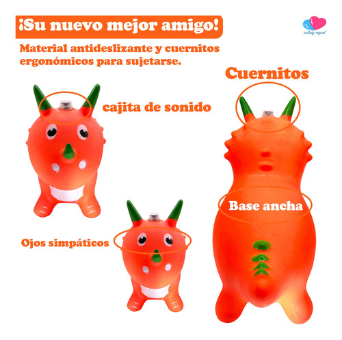 Montable Brincolin Inflable Para Niños Dinosaurio Naranja