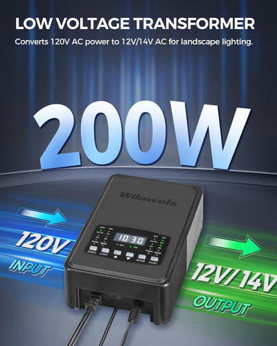 Transformador De Jardín 12/14v Ac 200w 120v Ac A 12/14v Ac