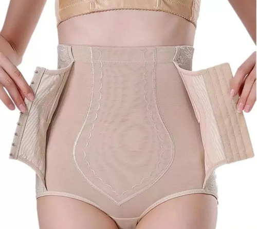 Faja Modeladora Reductora Enteriza Importada Con Ballenas Beige Xl