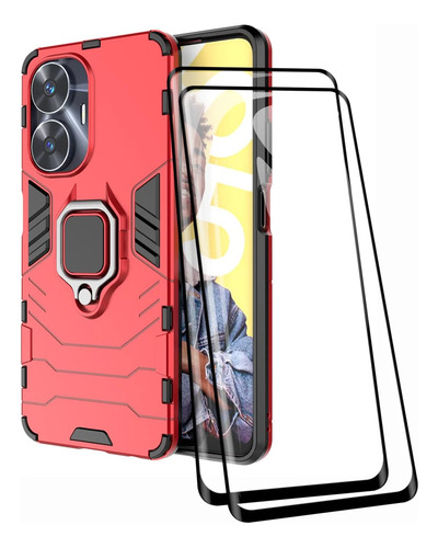 Funda Uso Rudo Carcasa Para Realme C55/realme Narzo N55+mica Rojo Realme C55 / Realme Narzo N55