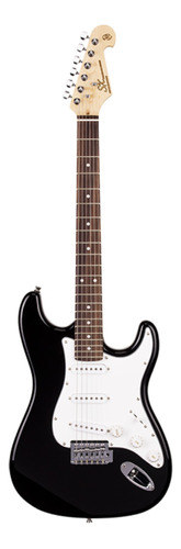 Guitarra eléctrica SX SE1 stratocaster de tilo black brillante con diapasón de palo de rosa