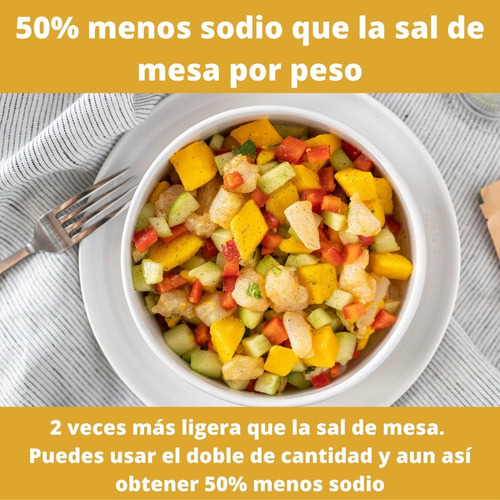 Imagen 2 de 6 de Sal Verde - Sustituto De Sal - 2 Sobres 250 G + 50 G Regalo