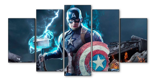 Cuadro Decorativo Moderno Avengers Cap América Jd-0538 Xl