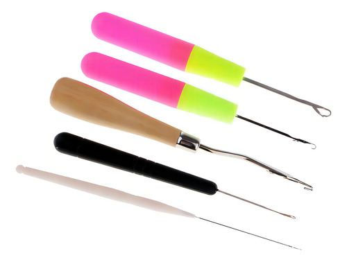 5pcs Gancho Para Tejer Cabello De Rastas, Crochet Needle Hilos Fix
