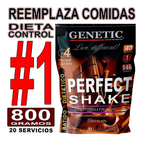 Batido Reemplaza Comidas Perfect Shake 800 Gramos + Dieta