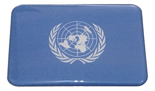 Adesivo Resinado Da Bandeira Da Onu 9x6 Cm