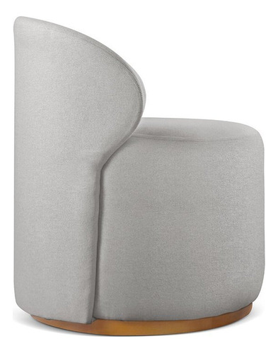 Poltrona Curva Moderna Brenda Design Arredondado Cinza Hc