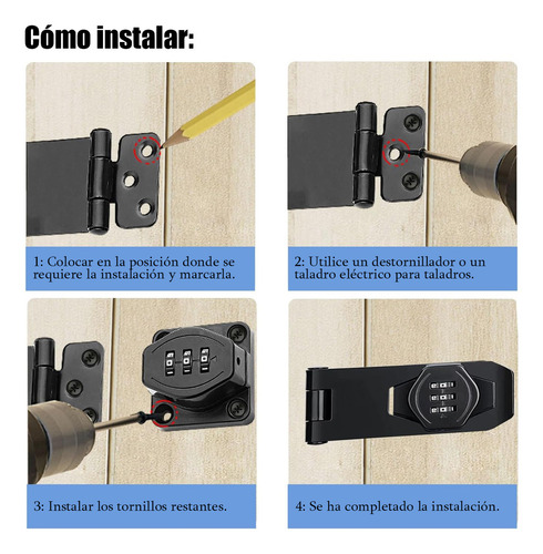 Cerradura Con Combinación Para Muebles Cajón Y Armario 2 Pcs combinación de 3 dígitos, cerradura de combinación de gabinete, cerradura de seguridad deslizante para puertas pequeñas, armarios