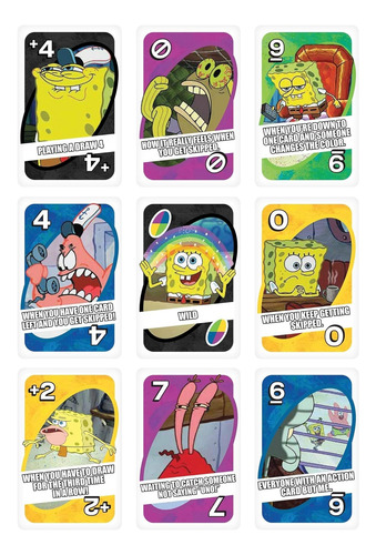 Cartas Uno Clasico Bob Esponja Juego De Mesa