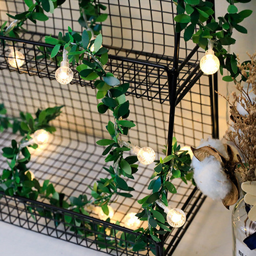 Luces Led J De Ratán Con Forma De Follaje, Arreglo De Luces