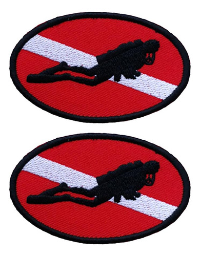2x Ellipse Diver Flag Patch Parches Insignia