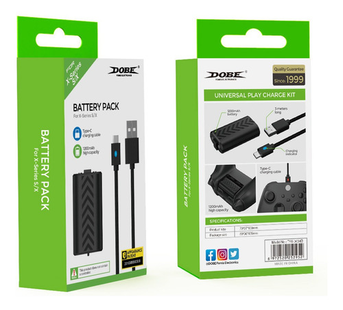 Bateria Recargable Para Mando Xbox Series X/s Dobe Tyx-0634b