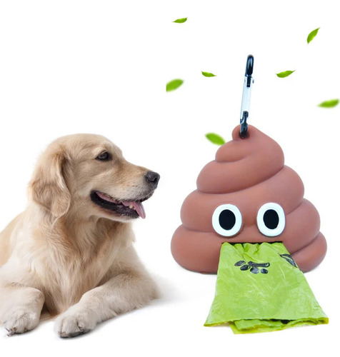 Dispensador De Bolsas Para Popo De Mascotas Poo Emoji