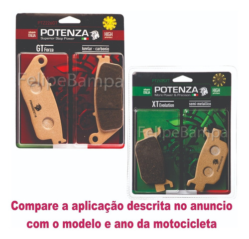 Kit Pastilha Freio Potenza Diant+tras Honda Sh 150 226 605