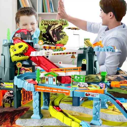 Set Juqic De Toy Car Ramp Track Dinosaur Spray Hills Adventu