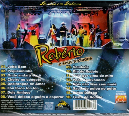 Cd Robério E Seus Teclados - Ao Vivo Em Itabuna