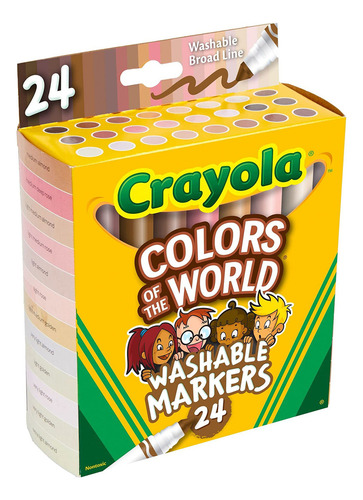 Rotuladores Crayola Colores Del Mundo, 24 Unidades, Piel Lah