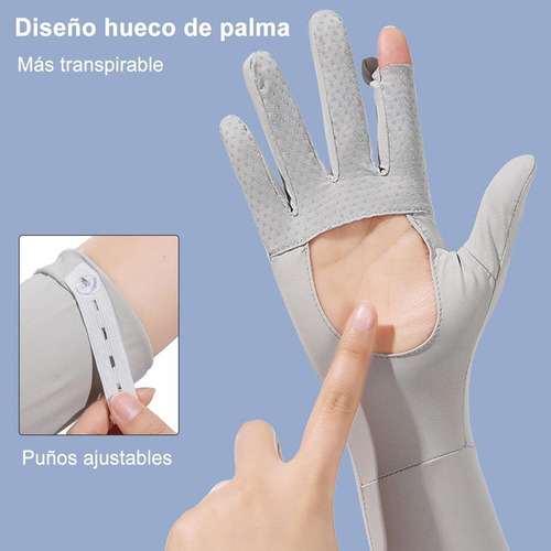 Upf50+ Guantes Largos,muñeca Brazo Ajustables,pantalla Tácti