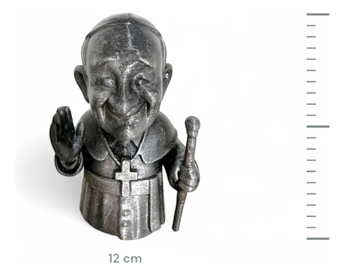 Papa Francisco Caricaturesco Figura Decorativa Almabuddha Plateado