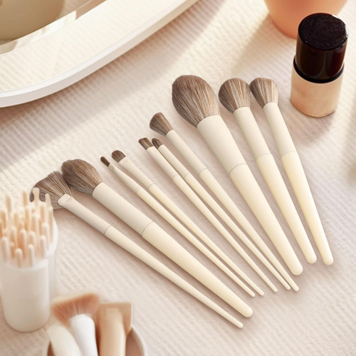 Juego De 10 Brochas De Maquillaje, Cerdas Suaves, Sombra De