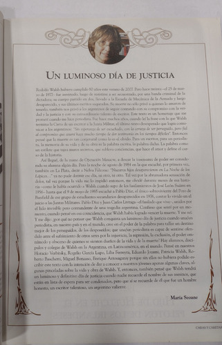Revista Caras Y Caretas Rodolfo Walsh Cuadernon°4 Marzo 2007 (Usado)