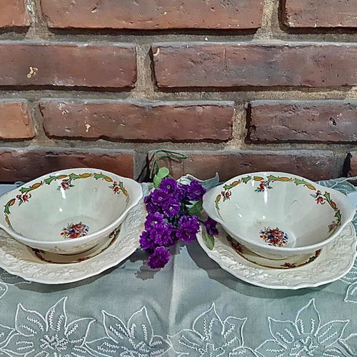 4 Platitos Y 8 Compoteras Loza Inglesa Crown Ducal Ware