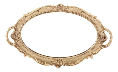Retro Maquillaje Espejo Tocador Bandeja Joyería Bandeja