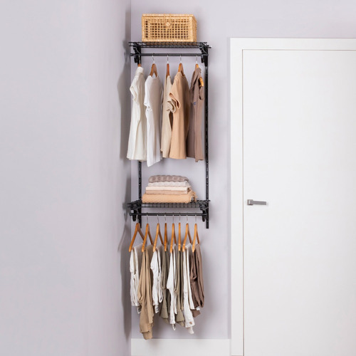 Kit de 6 armarios blindados, perchero para armario o dormitorio, color negro