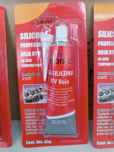 Silicon Profesional Rojo Rtv 85g Alta Temperatura 315°c