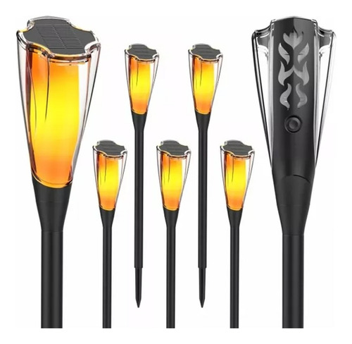 Lampara Solar Estilo Llama Antorcha Decoración 4 Piezas