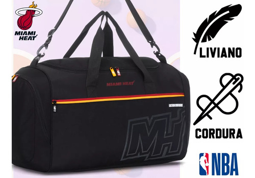 Bolso Con Botinero Gimnasio Viaje Miami Heat Reforzado Nba