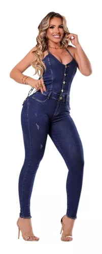 Maravilhoso Macacão em Jeans detalhado em metais banhado a ouro e levanta  bumbum da Rhero Jeans . você encontra já disponiveis na…