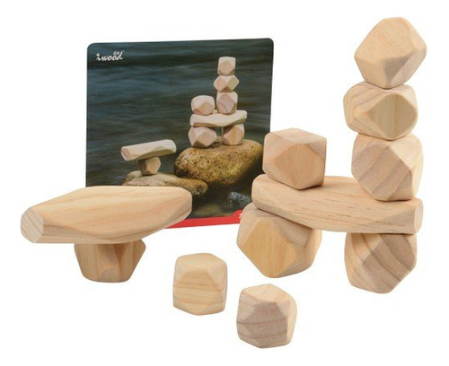 Constructive Playthings Bloques De Equilibrio De Madera Nat.