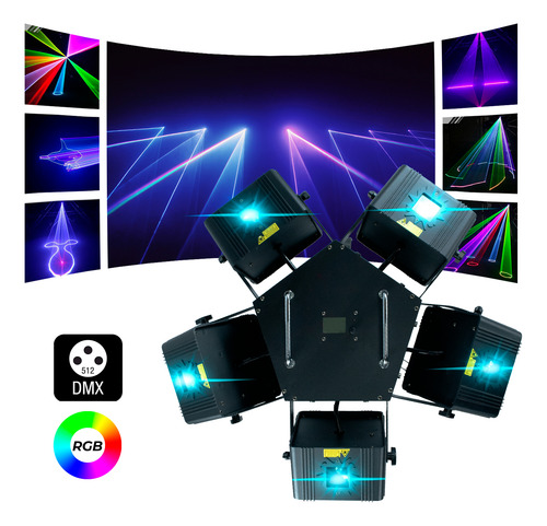 Efecto Laser 5 En 1 Rgb 10w Full Color Smr Pro Nitro Dmx Dj