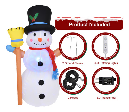 Muñeco De Nieve Inflable De 4 Pies Y 4 Pies, Inflables Navid
