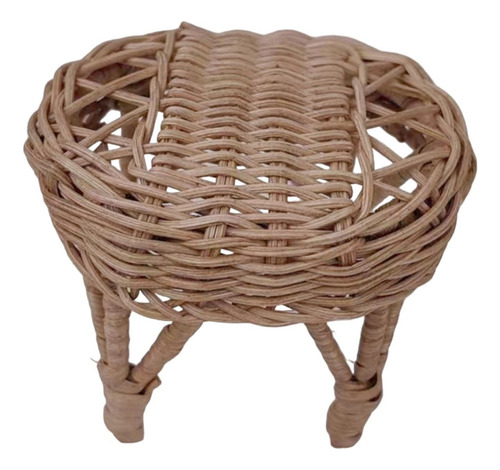 Q Silla De Ratán Para Casa De Muñecas A Escala 7cm X 9cm